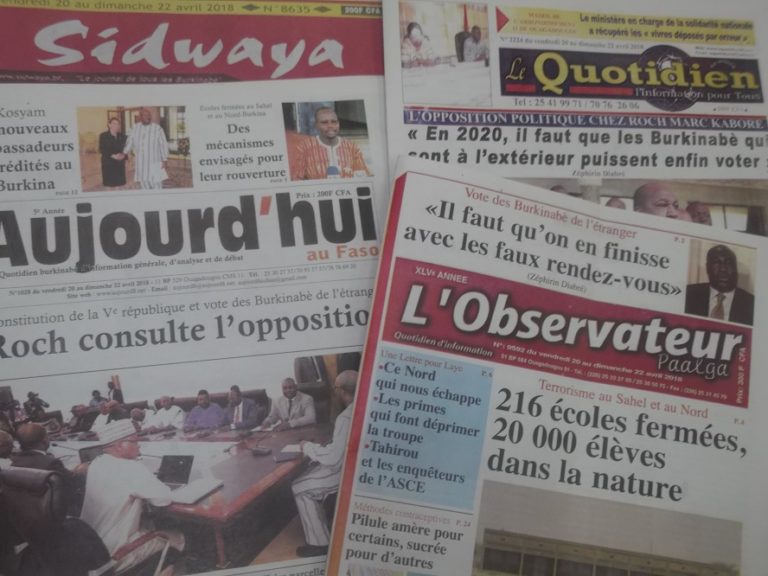 Elections, éducation au Burkina et libération d’otages au Mali, en couverture des quotidiens burkinabè