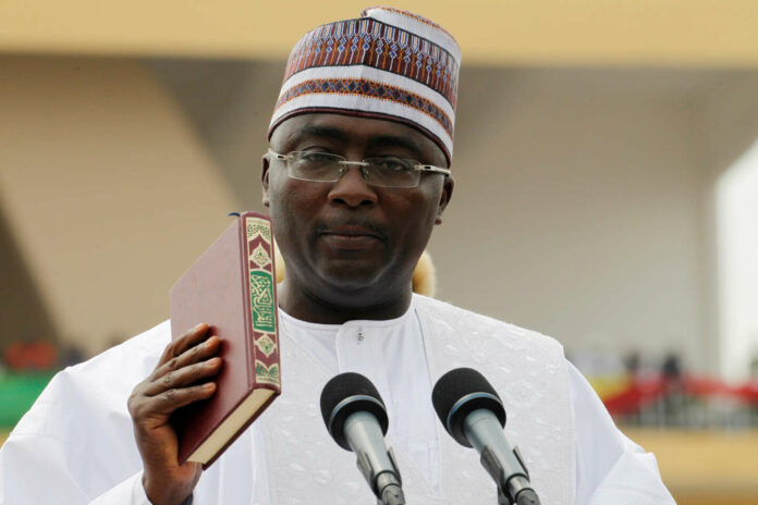 Ghana's Vice-President Mahamudu Bawumia is sworn in at the Independence square in Accra