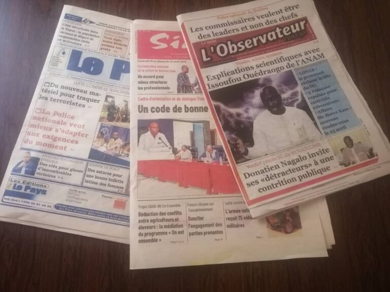 Lutte contre le terrorisme, police nationale du Burkina et procès du SG du SYNATCOMB, largement commentés par les quotidiens