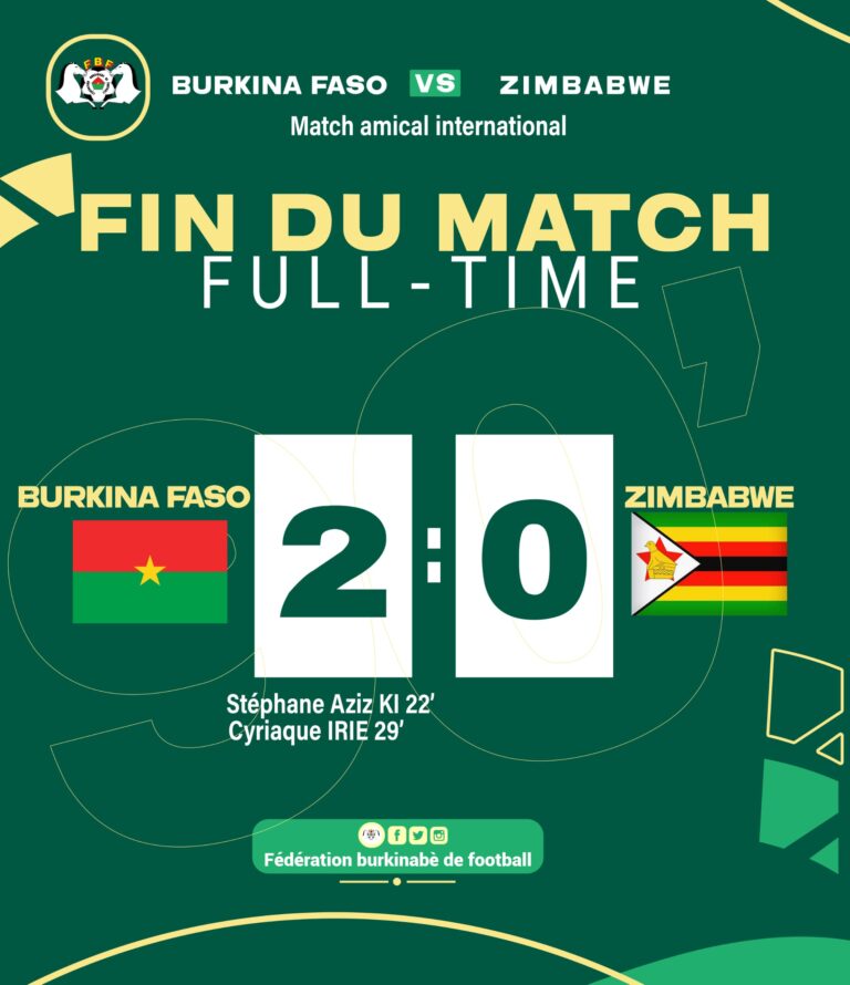 JourneeFifa: le Burkina Faso bat le Zimbabwe en amical (2-0)