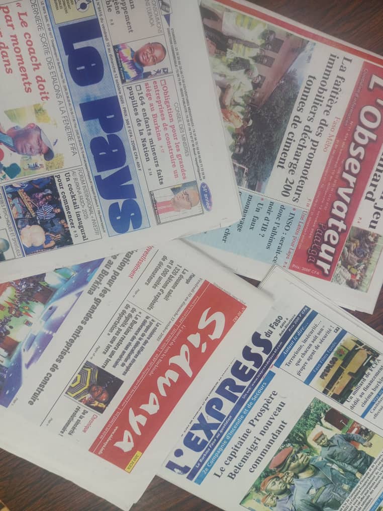 Burkina : L’obligation pour les entreprises de construire un siège au Burkina et un milliard dédié au financement du cinéma Burkinabè, font la Une des quotidiens burkinabè 