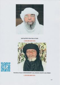 Mali: une récompense financière pour toute information menant à l’arrestation ou à la neutralisation de 7 personnes recherchées pour terrorisme